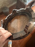 琴书侣 花瓶底座圆形木质陶瓷茶壶花盆鱼缸奇石头实木摆件红木底座 鸡翅缕空内径22.5高6.5 实拍图