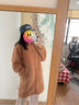 无印良品 MUJI 男女通用 羊羔绒大衣再生抓绒  柔软摇粒绒外套 ABJ95C2A 烟熏粉色 S-M 实拍图