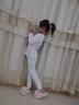 羞莎儿童打底衫加绒加厚保暖内衣套装女童秋冬舞蹈服紧身打底T恤上衣 套装-白色 140 推荐身高130-140cm 实拍图