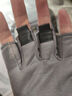 欧鹿雅顿麂皮绒手套男冬半指露指无指保暖加绒加厚学生写字打字情侣手套女 半指加厚长绒灰色 实拍图