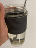 私家良品（cica） 玻璃水杯男女泡茶杯茶水分离办公室咖啡杯便携高颜值水杯子夏季 象牙黑-（直饮款+带茶隔） 460ml 实拍图