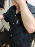 NASALIKE官方潮牌衬衫夏季冰丝短袖男女日系宽松休闲衬衣百搭青少年上衣T NASA联名-黑色 3XL（建议150-170斤） 实拍图