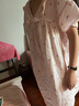 眠岛新款睡裙女夏季短袖韩版纯棉纱布大码半袖甜美少女全棉碎花中裙 小雏菊 粉色 S 实拍图