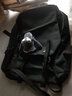 酷咖书包男女款韩版背包初高中大学生双肩包大容量可放15.6英寸笔记本 黑色加大版（带灰蛙挂件） 实拍图