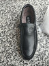 老人头男鞋春秋季商务休闲皮鞋男厚底防滑套脚中年爸爸鞋真皮加绒特大码 棕色加绒款 41 实拍图