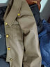 范思蓝恩23FS11208 美拉德穿搭短款皮衣外套女新款夹克 咖色 L 实拍图