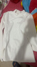 真维斯（JEANSWEST）长袖t恤打底衫女装秋冬季新款双面绒上衣服立领保暖衣纯色内搭女 白色 纯色 XL 实拍图