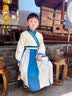 奥蒙威儿童古装汉服国学服朗诵表演男女中国风服小学生中秋演出服BY05 99-2蓝色大袖 130 实拍图