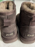 ZHR雪地靴女加绒保暖靴子女真牛皮防水短靴女圆头棉鞋女 咖啡色 39 实拍图