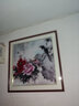 紫腾随轩新中式牡丹花开富贵装饰画客厅餐厅背景墙画卧室床头挂画壁画 图10 70*70cm红木色实木框 实拍图