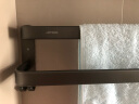 九牧（JOMOO）浴室免打孔毛巾架挂件置物架枪灰色太空铝93011系列 枪灰双杆（50cm） 实拍图
