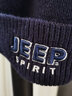 JEEP帽子男士毛线帽防风护耳保暖加绒棉帽潮流韩版羊毛混纺秋冬针织帽休闲防寒帽 A0190深蓝 实拍图