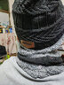 宝佳贝怡帽子男冬季女士加厚加绒针织棉帽骑车防寒毛线帽潮保暖韩版户外帽 黑色 帽子+围脖 实拍图