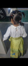 罗蒙女童马面裙汉服新中式儿童古风中秋国风演出服 青绿色套装 100 实拍图