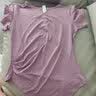范斯蒂克运动套装女跑步服V领短袖健身训练气质短袖瑜伽服夏季透气快干服 浅紫色+紫色两件套 TC32624 XXL（建议135-150斤） 实拍图