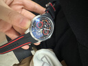 马克华菲（MARK FAIRWHALE）手表男士机械表全自动赛车系列双面镂空国表飞轮夜光防水潮流男表 银壳红面胶带款 实拍图