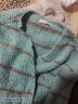 朵朵·可可秋冬新款女软绵绵珊瑚绒睡衣套装日系条纹可爱家居服可外穿 孔雀蓝 170(XL) 实拍图