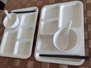 甜雅静 密胺餐盘仿瓷多格快餐盘商用分格盘可刻LOGO商用饭馆公司厚餐具 白色加厚款四件套 实拍图