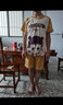 蓝路风 男士睡衣夏季纯棉卡通短袖短裤夏天薄款全棉大码学生家居服套装 1598柯南 L 小码(高160-165 80-100斤) 实拍图