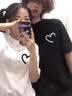 (两件装)love情侣装夏天短袖t恤新款爱心短袖一男一女韩版宽松百搭上衣学生班服定制 男白色+女白色 男M+女S 实拍图