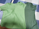 艾路丝婷夏装新款T恤女短袖上衣韩版修身体恤TX3560 V领豆沙绿 XL 实拍图
