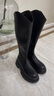 ZHR长筒靴女冬季保暖圆头显腿长不过膝靴子女便捷后拉链骑士靴INS百搭女靴 加绒可选 CQ03 黑色(单里) 37 实拍图