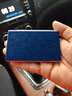 【免费定制】名片夹 实用便携商务办公名片盒子男女士创意个性金属桌面名片收纳盒定制LOGO刻字名片夹子 藏蓝色 升级版（可定制） 实拍图