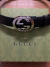 GUCCI古驰Signature皮革互扣式双G带扣男士腰带4厘米宽[礼物] 黑色 85cm 实拍图