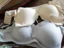 千雪樱无痕内衣女小胸聚拢收副乳防下垂胸罩简约甜美运动无钢圈文胸蕾丝 米白+浅蓝【两件装全新升级】 XL 适合115-130斤或36/80ABC 实拍图
