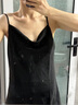 浪莎吊带睡裙女缎面气质V领性感露背睡衣薄款丝滑情人节小黑裙家居服 实拍图
