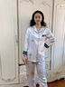 莎蜜朵仿 真丝睡衣女春秋季长袖冰丝薄款凉感高级感冰丝绸家居服女士夏 8203AN L （适合100-120斤穿） 实拍图