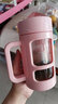 WINTERPALACE 茶水分离玻璃杯过滤防摔喝水杯男士商务办公室带手柄杯子泡茶杯 粉色430ML 实拍图