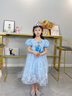 蓓然美（BeiRanMay）爱莎公主裙2025艾莎裙子圣诞儿童演出服生日礼物洋气泡泡袖网纱裙 蓝色公主裙 110 （建议身高95-104CM) 实拍图
