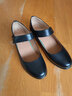 红蜻蜓女鞋 中老年浅口真皮皮鞋女中粗跟防滑妈妈鞋单鞋 黑色 37 实拍图
