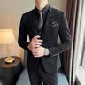 罗蒙定制新郎西服套装男士商务职业正装结婚礼服休闲英伦风修身西装男 两件套-中灰色西服+西裤 (送胸针+口袋巾) XL 码(适合125-135斤) 实拍图