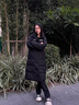 FILA斐乐官方女士长款羽绒服冬季休闲简约连帽加厚大衣女装外套 正黑色-BK XS 155/76A 实拍图