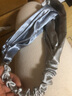菱梦 韩版洗脸发带 女士弹力束发带 针织印花宽边头带 交叉布艺发箍 丝光银灰蓝 1件 实拍图