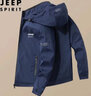 JEEP SPIRIT吉普夹克男外套秋冬季韩版男士上衣宽松连帽男装 蓝色加绒 2XL 实拍图