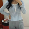 品彩长袖T恤女韩版小众设计感条纹圆领甜美修身百搭上衣 P137T2827 晒单实拍图
