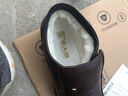老人头男靴冬季新品棉鞋男加厚羊毛保暖高帮鞋男牛皮休闲皮鞋男厚底防滑中老年爸爸鞋毛靴子特大码47 棕色牛筋底 40 实拍图