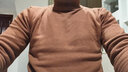 茄克斯 半高领毛衣男士秋冬季新款修身保暖针织衫男打底毛衫男装上线衣 加绒焦糖色 XL 实拍图