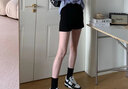 欧贝汐短裤女春夏春秋季新款高腰黑色显瘦百搭紧身弹力外穿a字阔腿热裤 黑色 L 实拍图