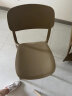 宅颐美 歺椅椅子家用轻奢餐椅北欧简约现代靠背白色餐桌椅可叠放卧室书桌凳子 卡其色升级加强加厚(送坐垫) 方背椅 实拍图