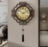 汉时（Hense）新中式挂钟万年历客厅家用时钟复古大气挂墙石英钟表HW8594金属盘 实拍图