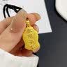 中国黄金（CHINA GOLD）佛头黄金吊坠足金如来佛项链大日如来生日礼物情人节礼物送女友 大日如来佛头吊坠【黑绳】约8.3g 定制款2-3天 实拍图