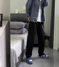 迪伽达美式高街冲锋裤子男春秋夏季机能风工装运动直筒宽松潮流休闲长裤 YKGCD-631黑色 M (建议90-110斤） 实拍图