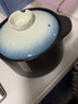 陶煲王单柄砂锅1.5L干烧不裂煲汤炖锅煮粥小号1-2人长柄陶瓷奶锅带把手 石纹蓝 4.2L 实拍图