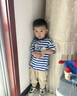 真维斯（Jeanswest）男童t恤短袖夏季新款儿童条纹海魂衫舒适夏装男孩夏天休闲上衣潮 蓝 J棒球运动 100 cm 实拍图