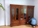 乐满庭 美式书柜雕花实木书柜美式乡村玻璃门书橱并排组合双门复古书架 单个书柜0.95米长 实拍图