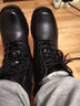 3515强人棉鞋男靴牛皮冬季防寒羊毛靴户外保暖侧拉链皮毛一体靴子男靴 黑色 39 实拍图